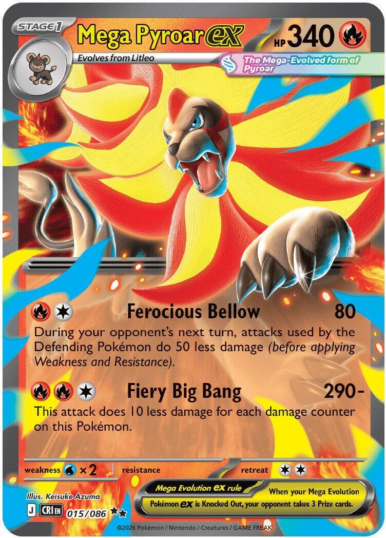 Chaos Rising Mega Pyroar ex Pokémon card